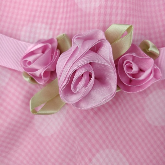 Pretty in Pink gingham satin tulle toddler dress - Picture 3 of 7